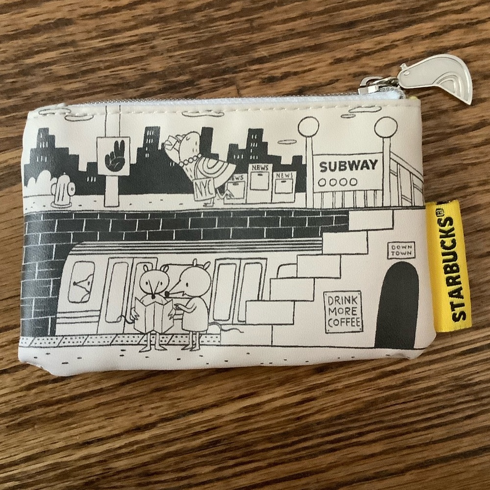Starbucks New York City Subway Zippered Coin Card Purse